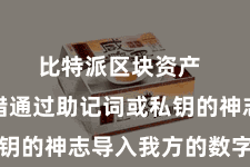 比特派区块资产 用户不错通过助记词或私钥的神志导入我方的数字金钱