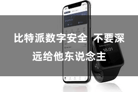 比特派数字安全  不要深远给他东说念主
