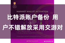 比特派账户备份  用户不错解放采用交游对
