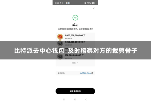 比特派去中心钱包  及时稽察对方的裁剪骨子